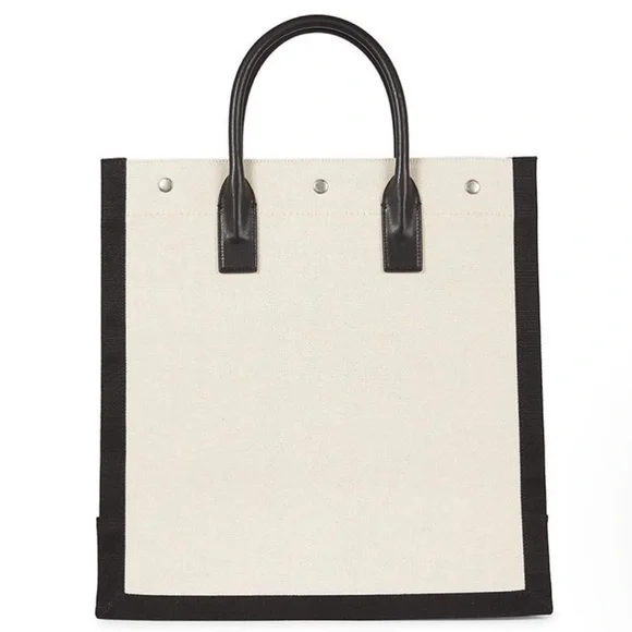 NWT Authentic YSL Saint Laurent Rive Gauche Tote Bag in Greggio Nero! MSRP $1990 - Picture 7 of 16